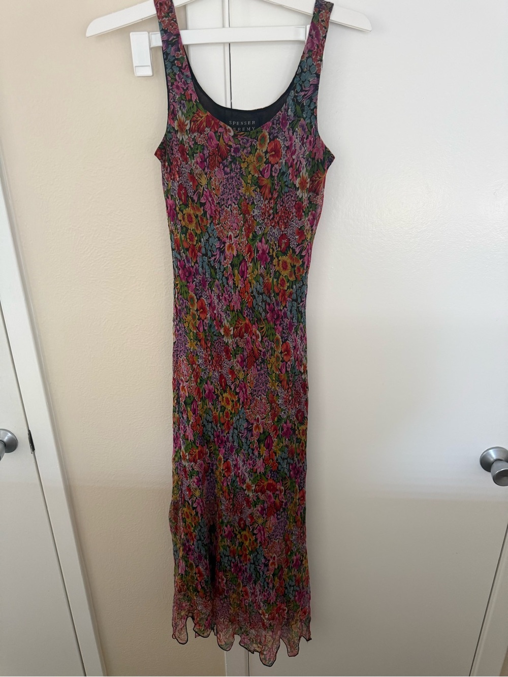 100% Silk Floral Maxi Dress